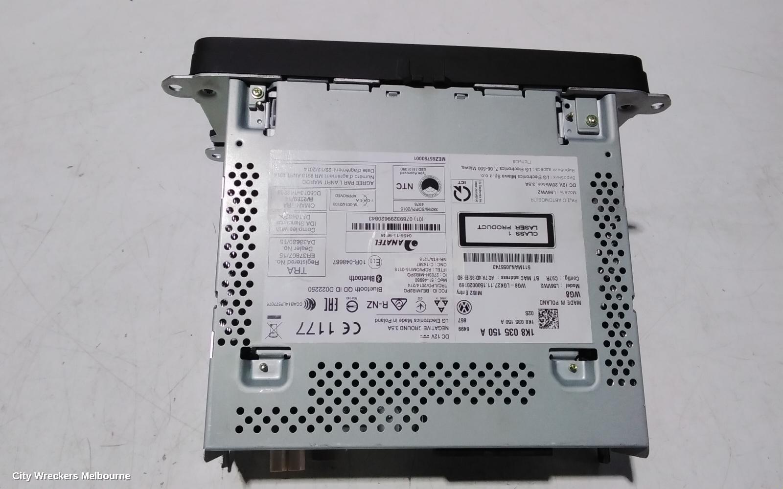 VOLKSWAGEN TRANSPORTER RADIO/CD/DVD/SAT/TV, DISPLAY COMPOSITION MEDIA, 6.33IN, T6, 07/2015 - 07/2020