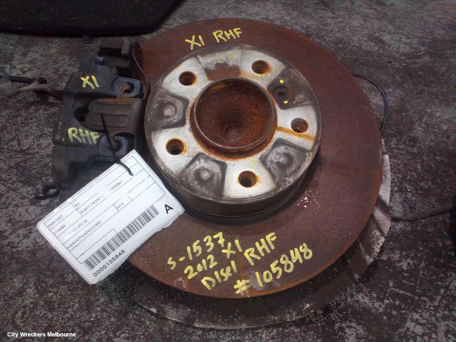 BMW X1 RIGHT FRONT HUB ASSEMBLY, E84, 04/2010 - 07/2015