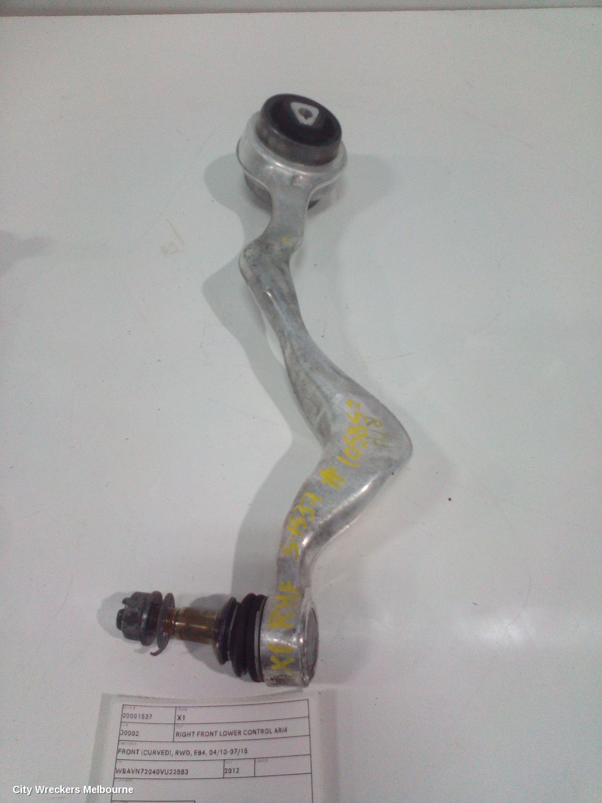 BMW X1 RIGHT FRONT LOWER CONTROL ARM, FRONT (CURVED), RWD, E84, 04/2010 - 07/2015