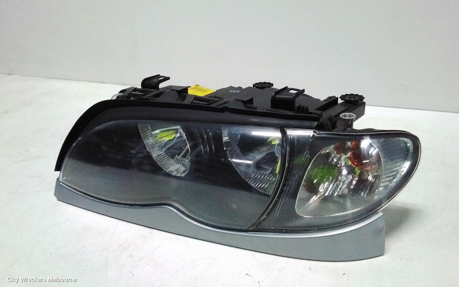 BMW 3 SERIES LEFT HEADLAMP, E46, CPE/CAB, STANDARD, AMBER FLASHER, 03/2003 - 07/2006