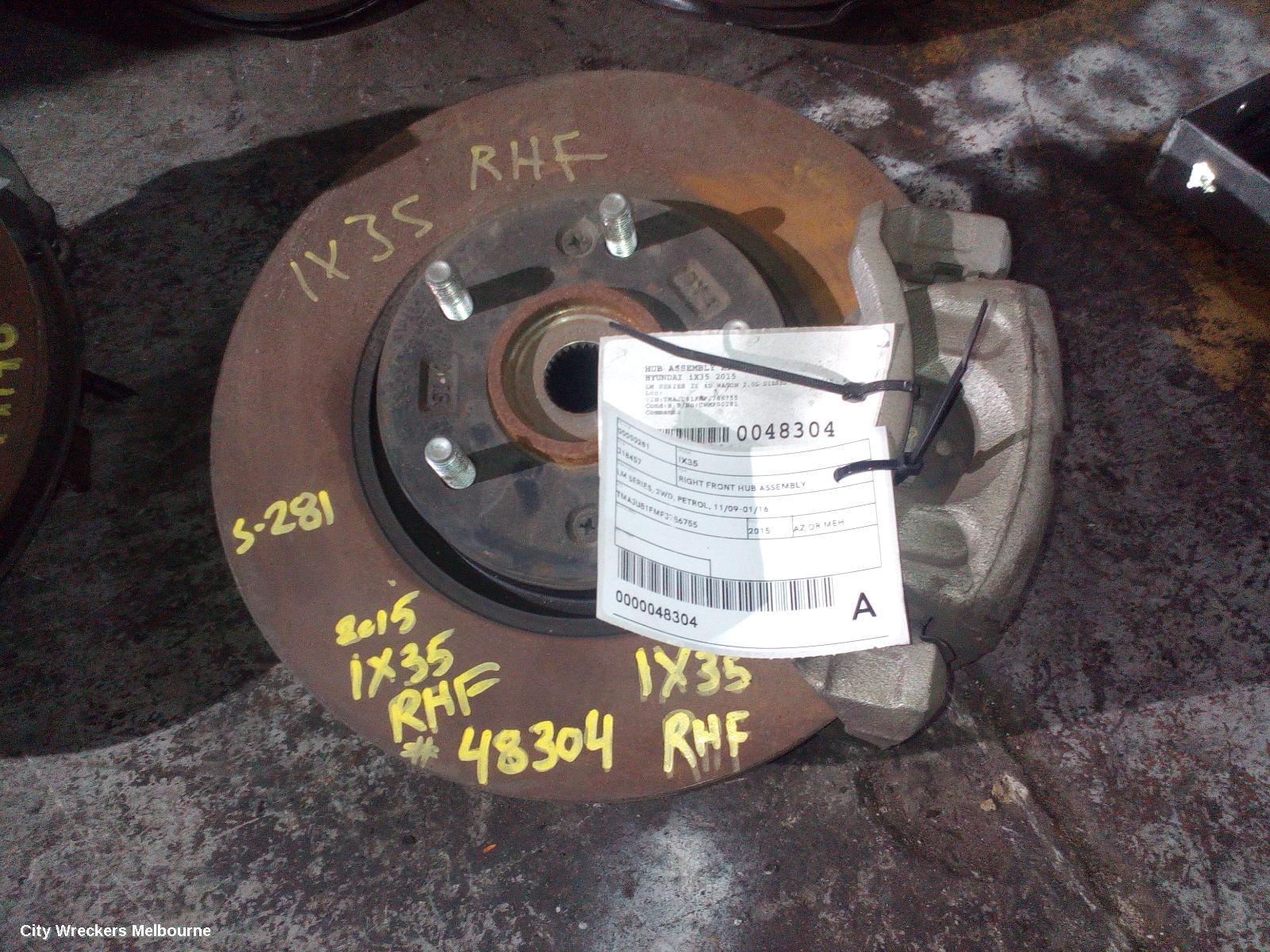 HYUNDAI IX35 RIGHT FRONT HUB ASSEMBLY, LM SERIES, 2WD, PETROL, 11/2009 - 01/2016