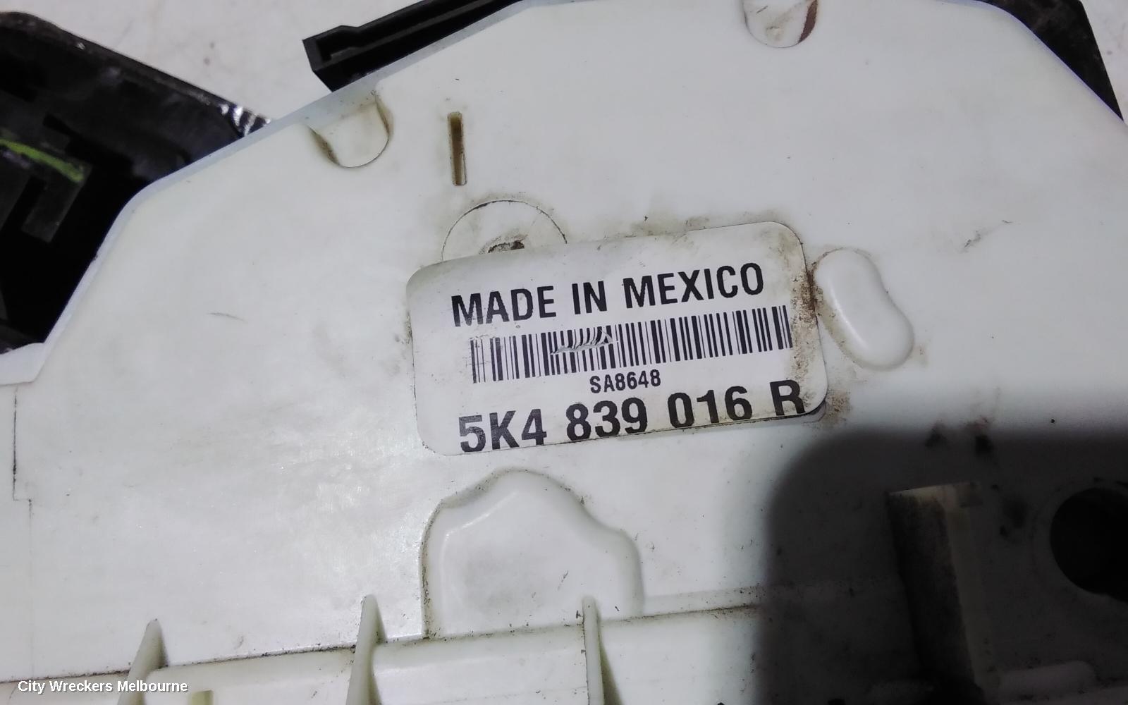 VOLKSWAGEN JETTA DOOR/BOOT/GATE LOCK, RIGHT REAR DOOR LOCK, P/N 5K4839016R, 1B, 02/2011 - 12/2017