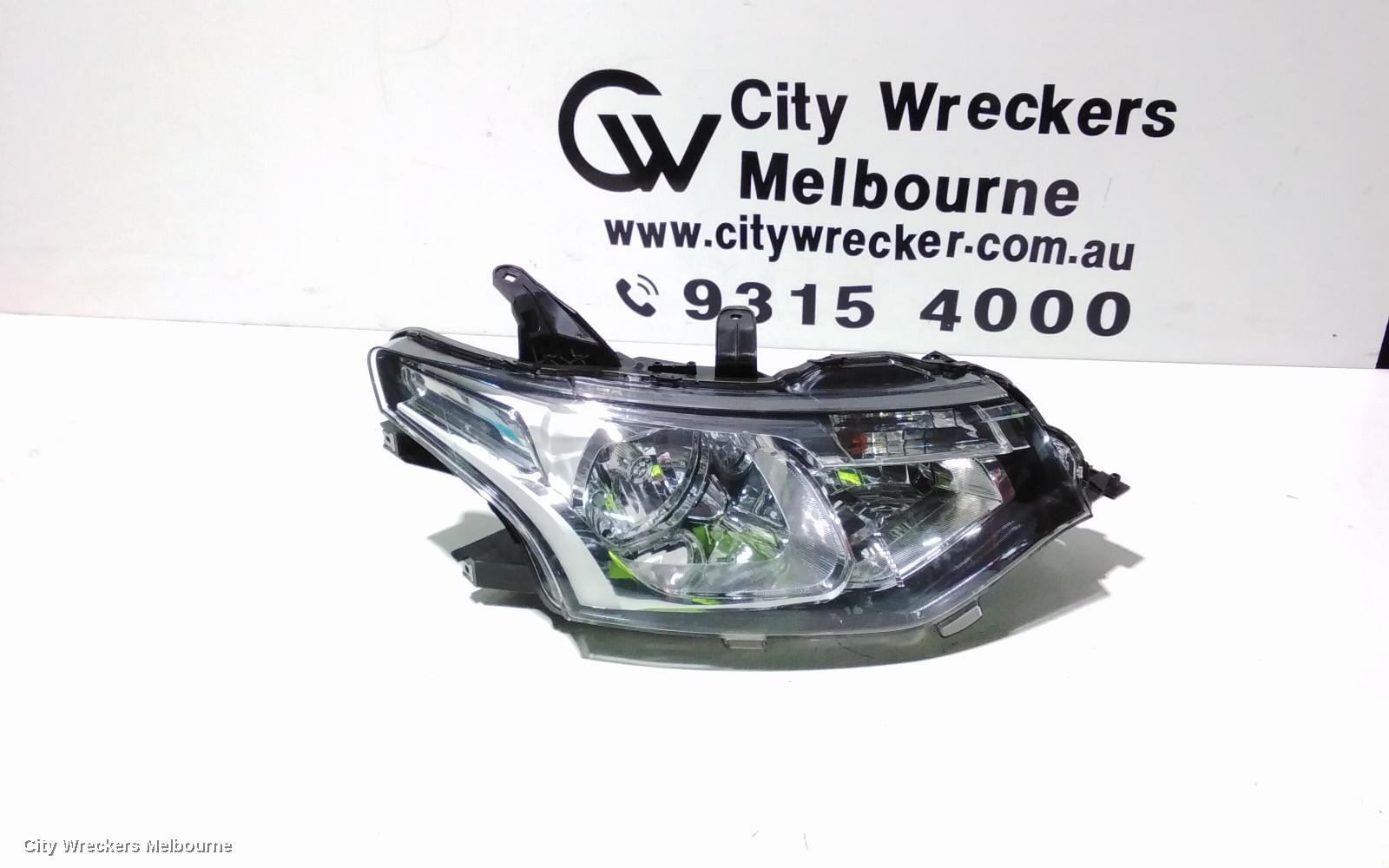 MITSUBISHI OUTLANDER RIGHT HEADLAMP, ZJ, HALOGEN, 10/2012 - 03/2015