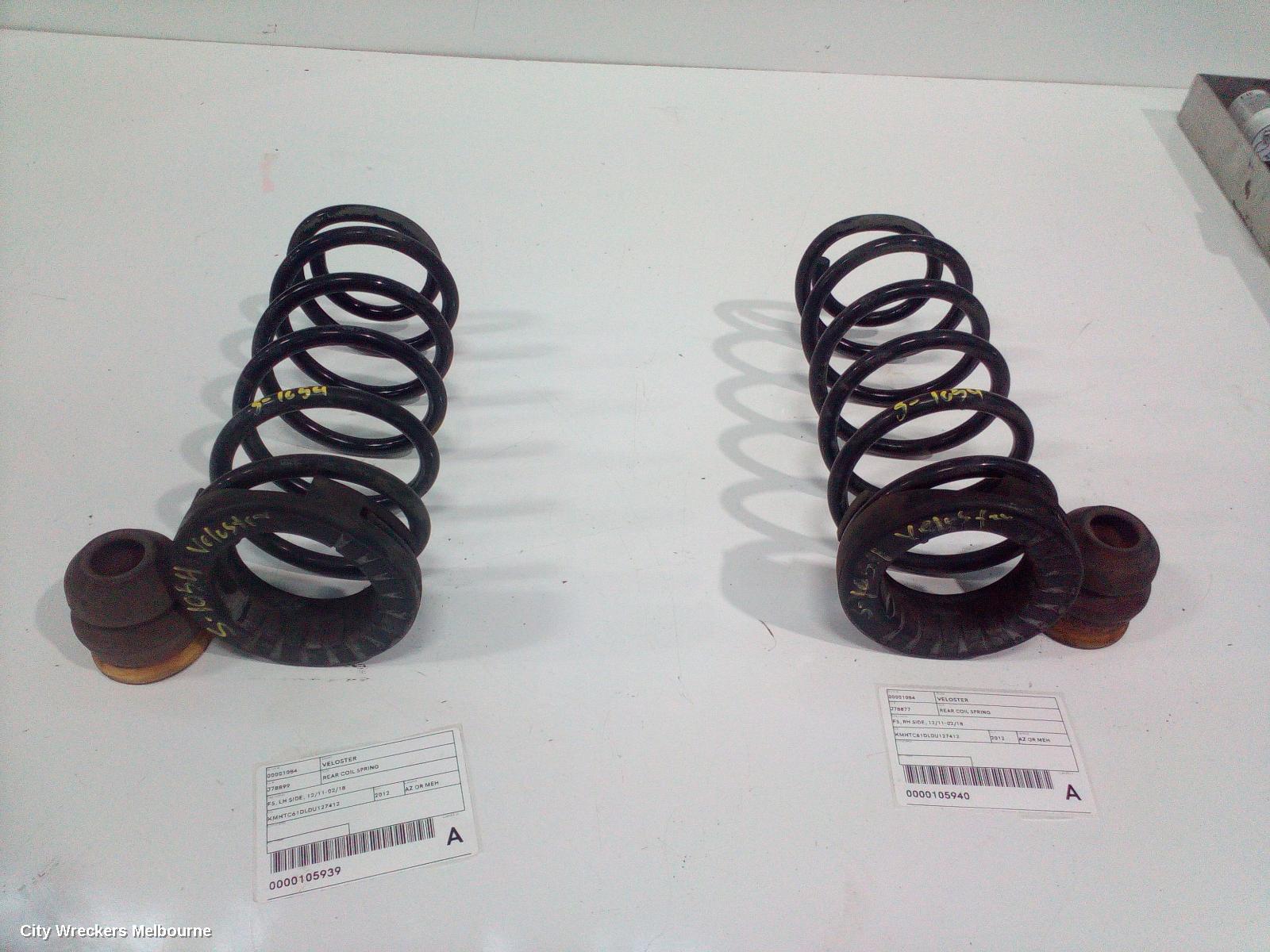 HYUNDAI VELOSTER REAR COIL SPRING, FS, LH SIDE, 12/2011 - 02/2018
