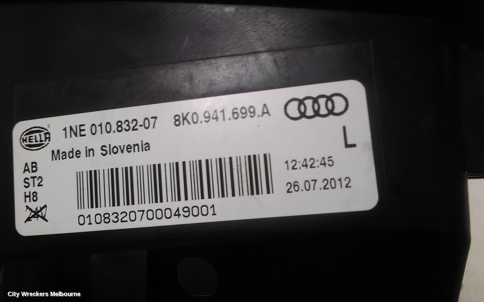 AUDI A4 LEFT INDICATOR/FOG/SIDE, BUMPER FOGLAMP, B8 8K, 02/2008 - 01/2012