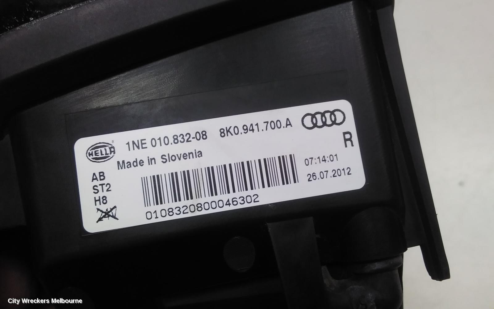 AUDI A4 RIGHT INDICATOR/FOG/SIDE, BUMPER FOGLAMP, B8 8K, 02/2008 - 01/2012