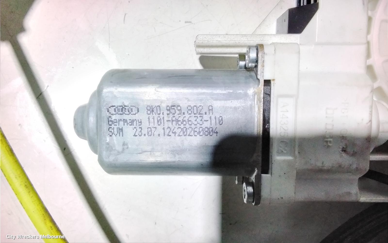 AUDI A4 RIGHT FRONT WINDOW REG/MOTOR, B8 8K, 06/2010 - 09/2015