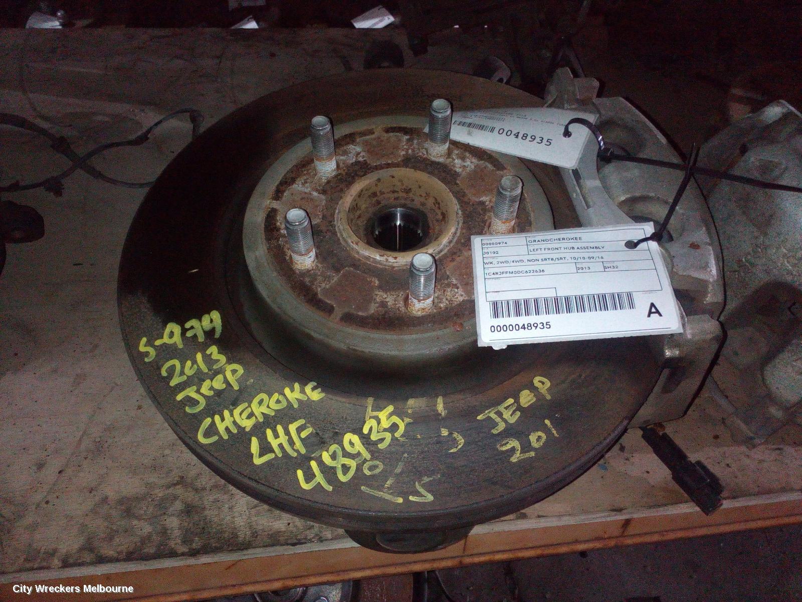 JEEP GRANDCHEROKEE LEFT FRONT HUB ASSEMBLY, WK, 2WD/4WD, NON SRT8/SRT, 10/2010 - 09/2016