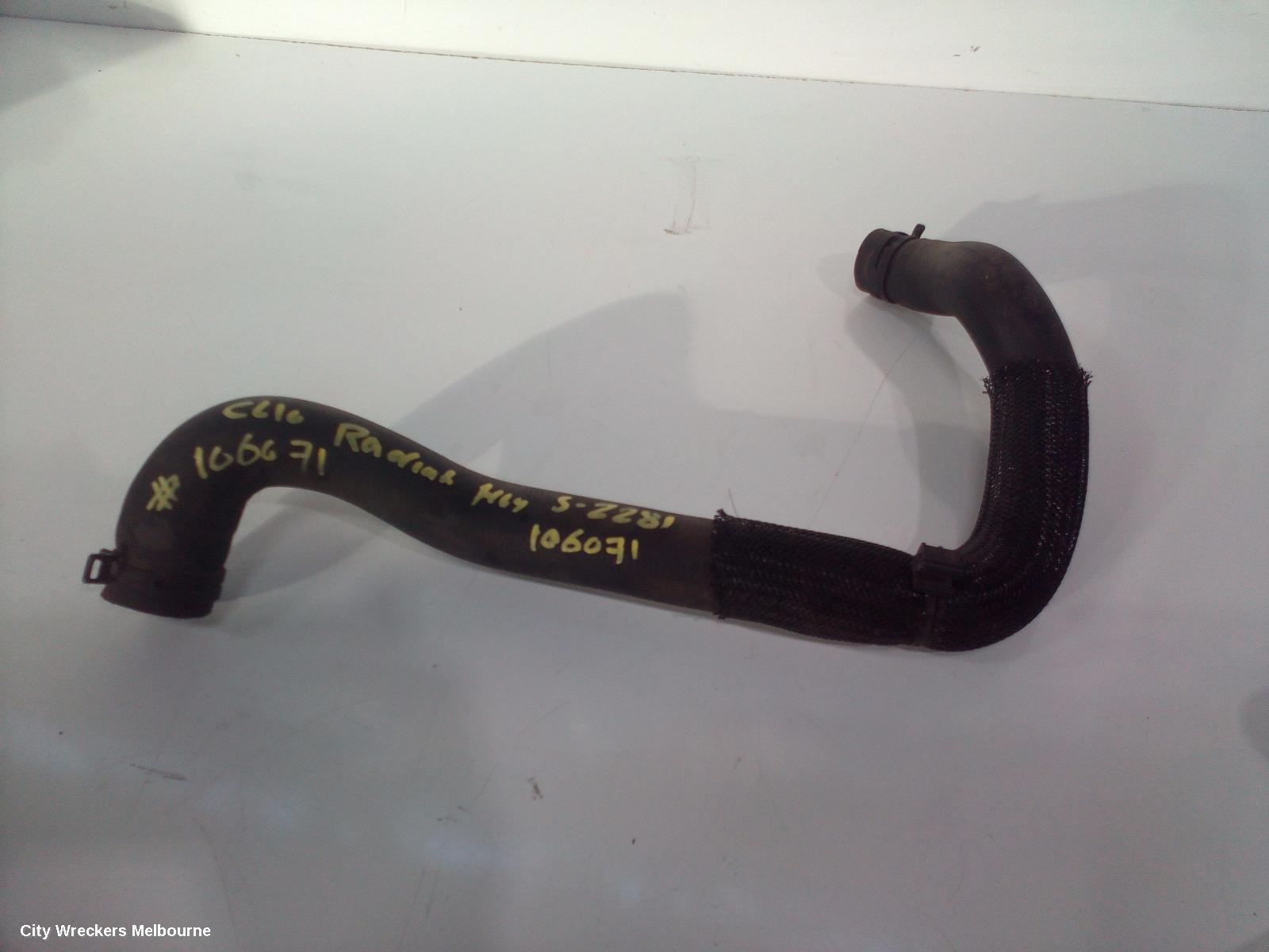 RENAULT CLIO WATER PIPES/OUTLETS, X98, 09/2013 - 10/2019