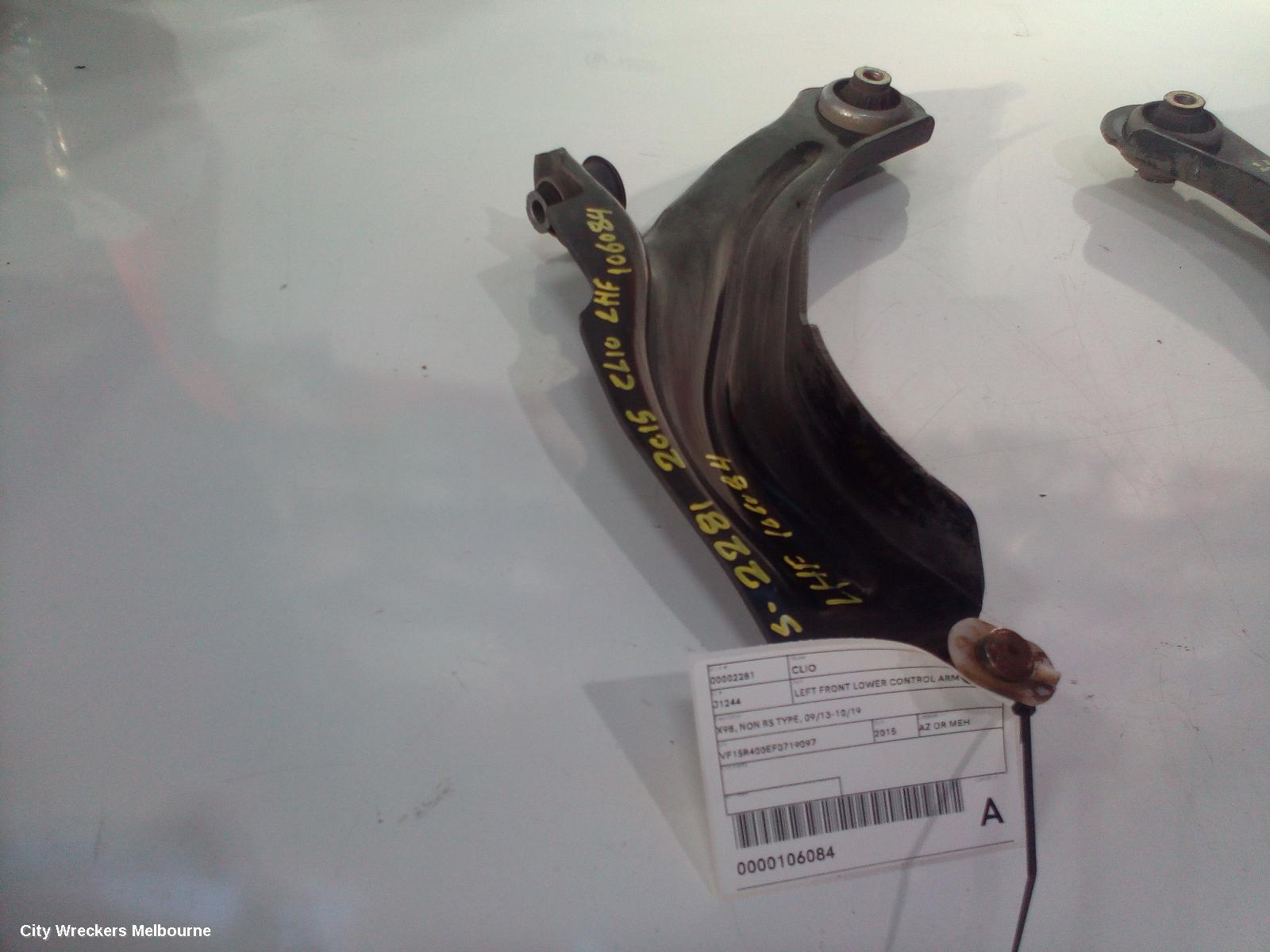 RENAULT CLIO LEFT FRONT LOWER CONTROL ARM, X98, NON RS TYPE, 09/2013 - 10/2019