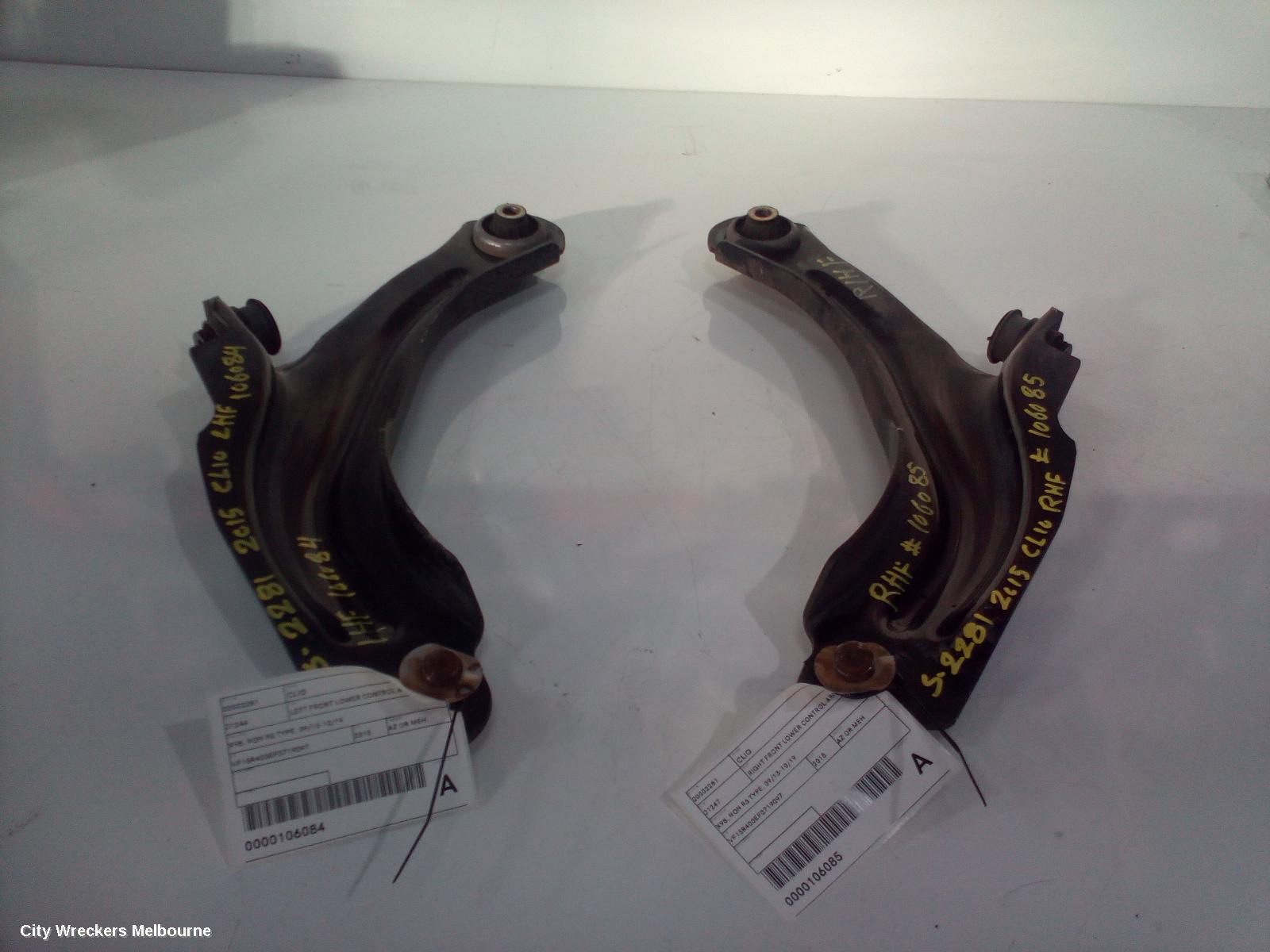 RENAULT CLIO LEFT FRONT LOWER CONTROL ARM, X98, NON RS TYPE, 09/2013 - 10/2019