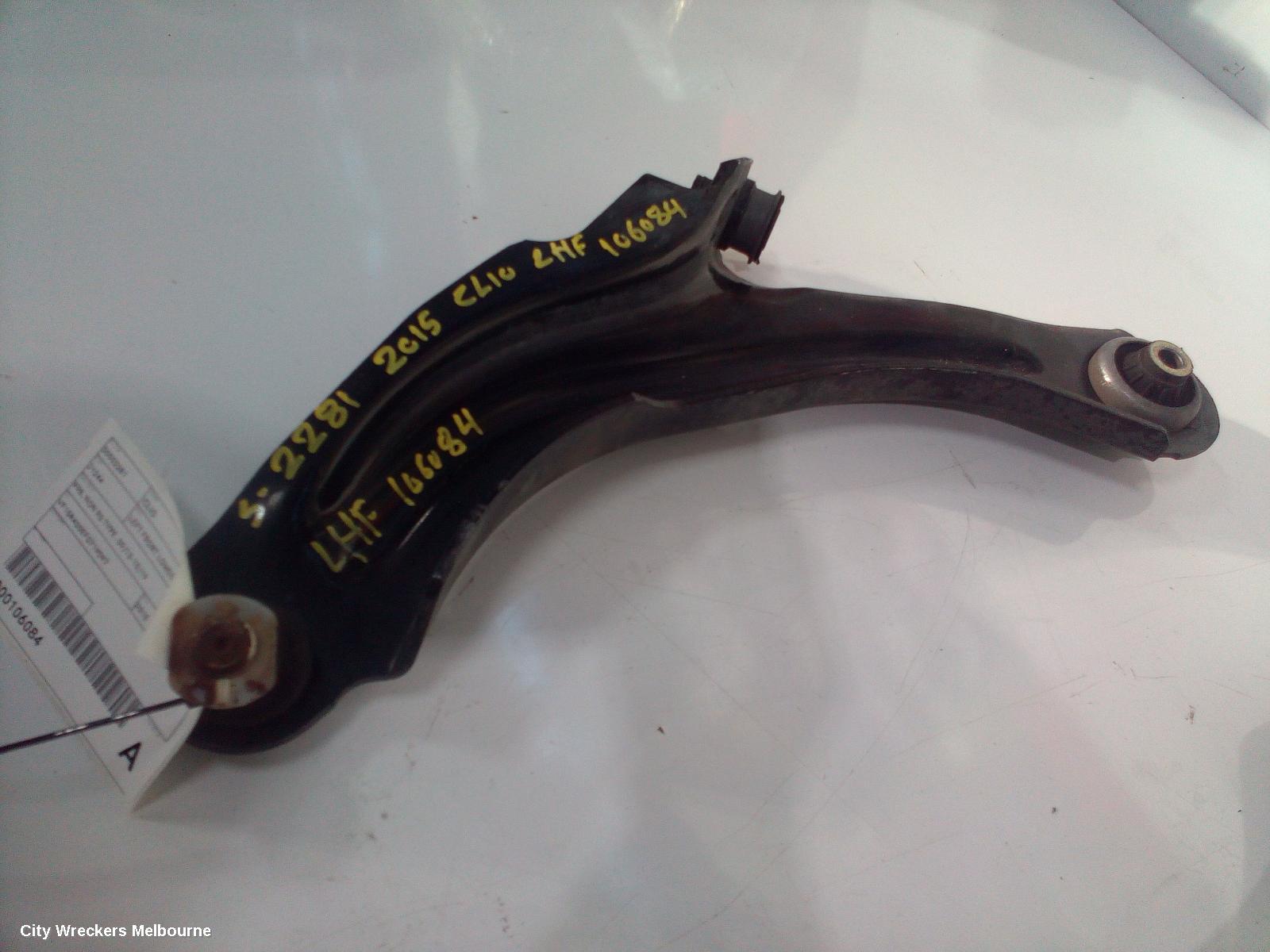 RENAULT CLIO LEFT FRONT LOWER CONTROL ARM, X98, NON RS TYPE, 09/2013 - 10/2019