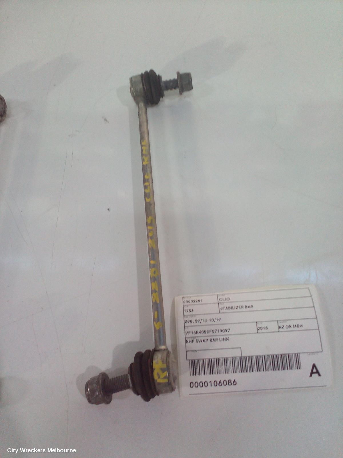RENAULT CLIO STABILISER BAR, X98, 09/2013 - 10/2019
