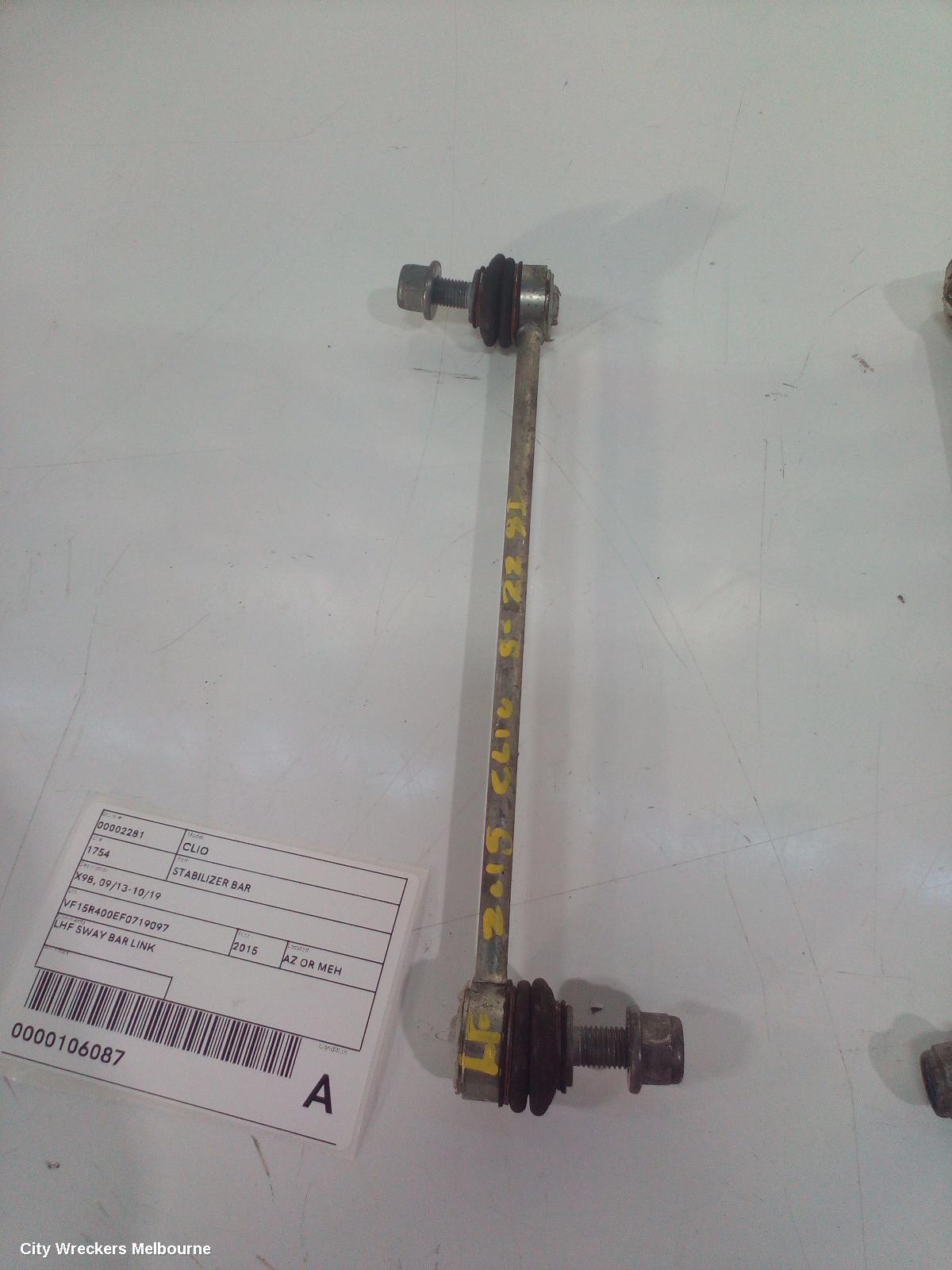 RENAULT CLIO STABILISER BAR, X98, 09/2013 - 10/2019