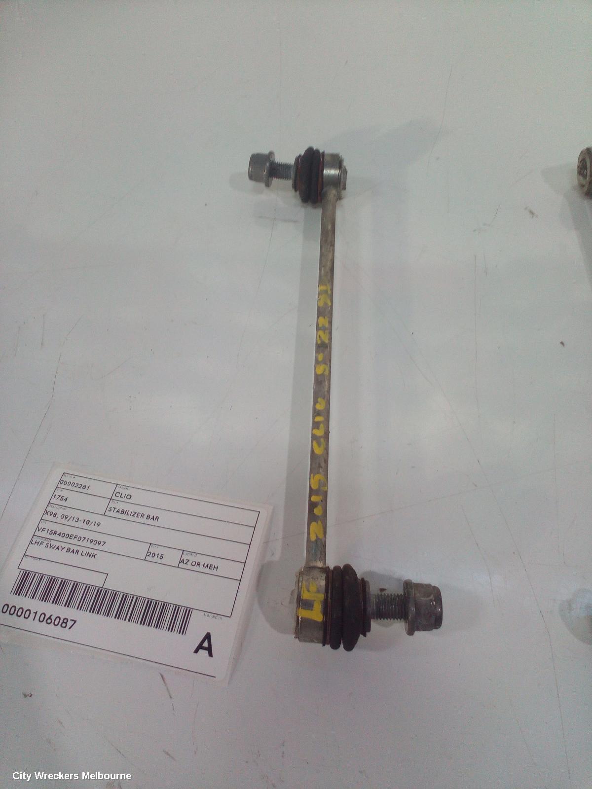 RENAULT CLIO STABILISER BAR, X98, 09/2013 - 10/2019