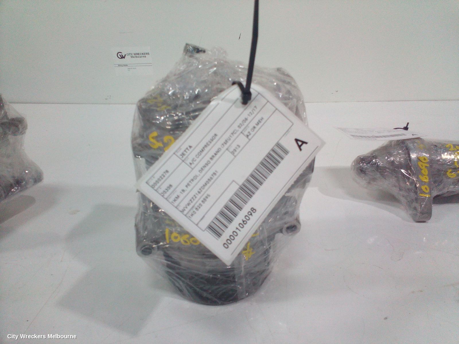 VOLKSWAGEN JETTA A/C COMPRESSOR, 1KM-1B, PETROL, DENSO BRAND (7SEU17C), 02/2006 - 12/2017
