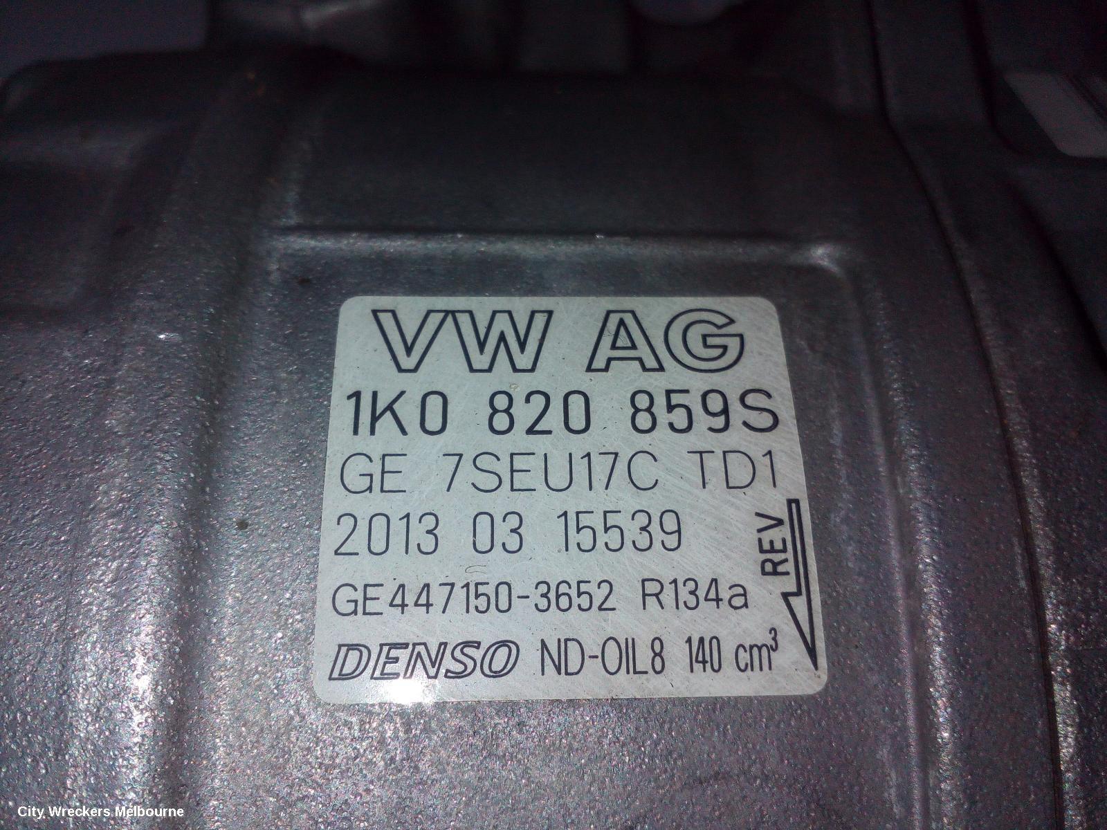 VOLKSWAGEN JETTA A/C COMPRESSOR, 1KM-1B, PETROL, DENSO BRAND (7SEU17C), 02/2006 - 12/2017
