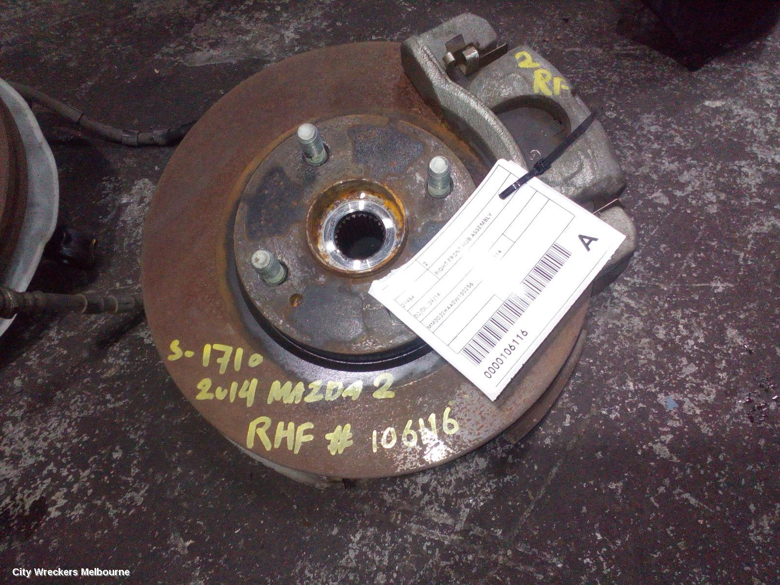 MAZDA 2 RIGHT FRONT HUB ASSEMBLY, DJ/DL, 09/2014 ONWARDS