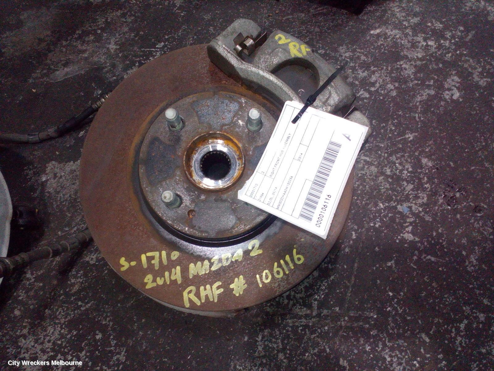MAZDA 2 RIGHT FRONT HUB ASSEMBLY, DJ/DL, 09/2014 ONWARDS