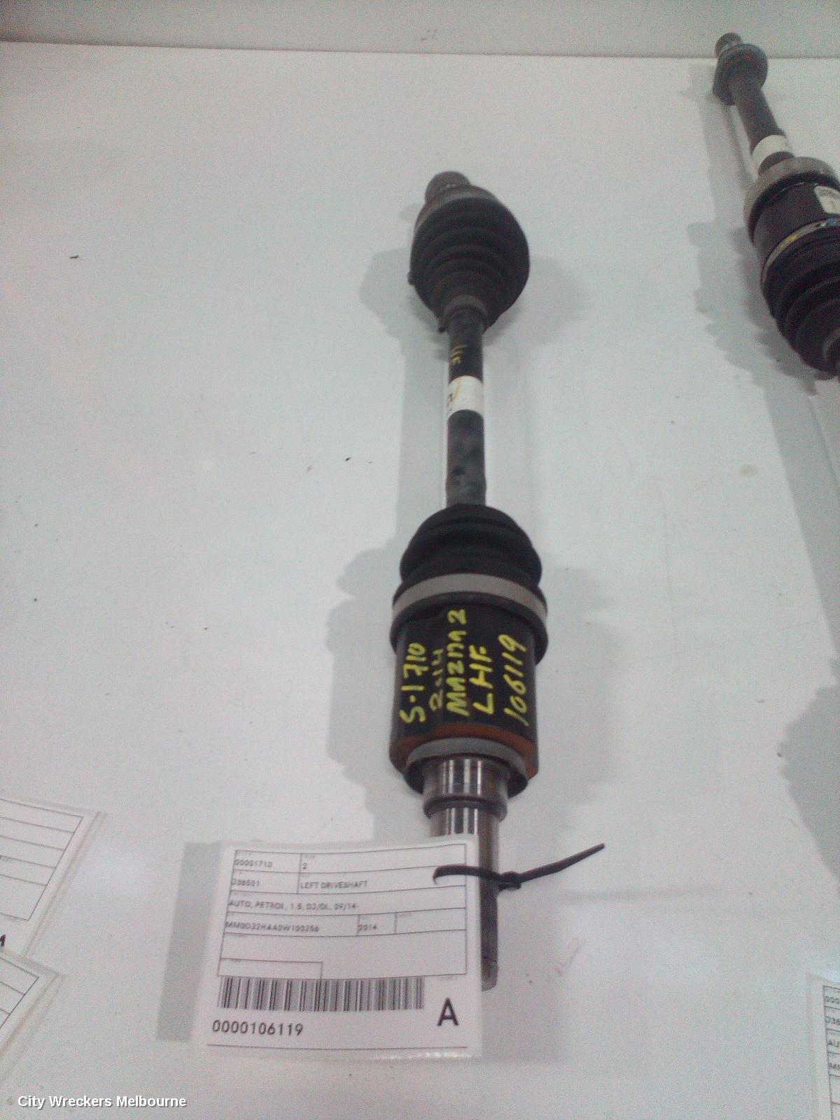MAZDA 2 LEFT DRIVESHAFT, AUTO, PETROL, 1.5, DJ/DL, 09/2014 ONWARDS