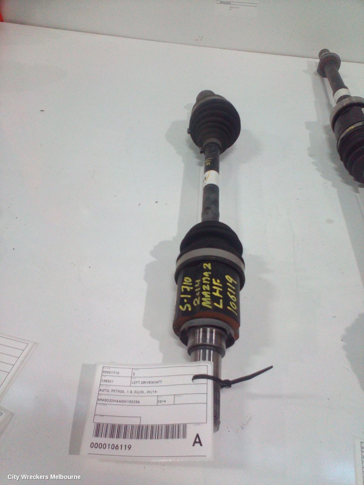 MAZDA 2 LEFT DRIVESHAFT, AUTO, PETROL, 1.5, DJ/DL, 09/2014 ONWARDS