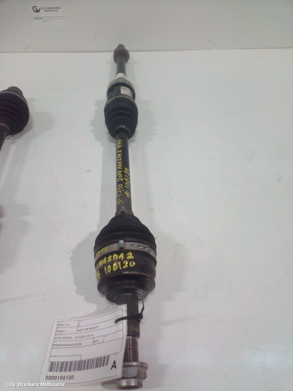 MAZDA 2 RIGHT DRIVESHAFT, AUTO, PETROL, 1.5, DJ/DL, 09/2014 ONWARDS
