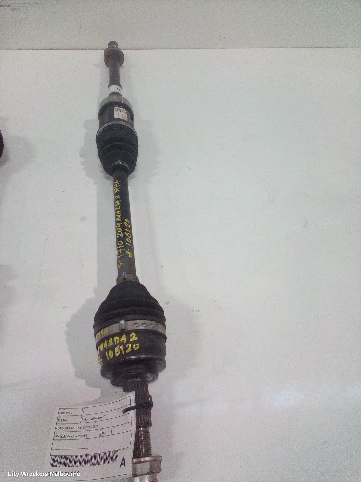 MAZDA 2 RIGHT DRIVESHAFT, AUTO, PETROL, 1.5, DJ/DL, 09/2014 ONWARDS