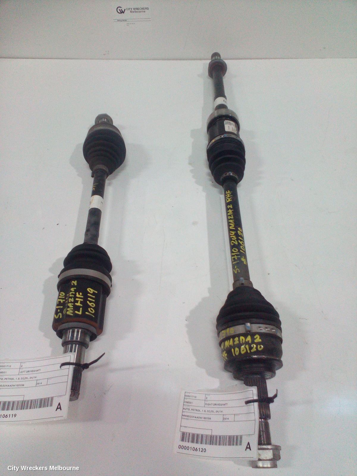 MAZDA 2 RIGHT DRIVESHAFT, AUTO, PETROL, 1.5, DJ/DL, 09/2014 ONWARDS