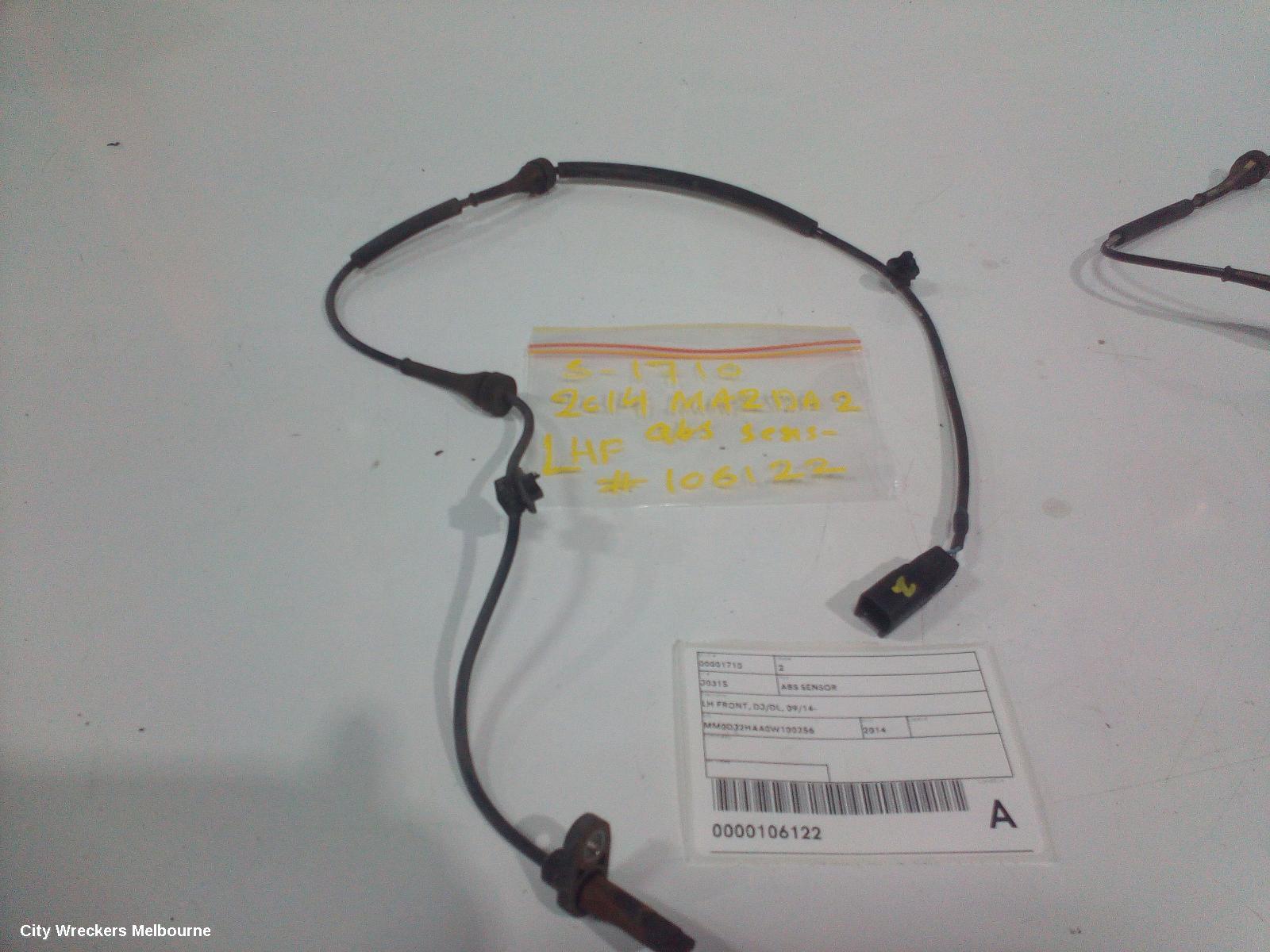 MAZDA 2 ABS SENSOR, LH FRONT, DJ/DL, 09/2014 ONWARDS
