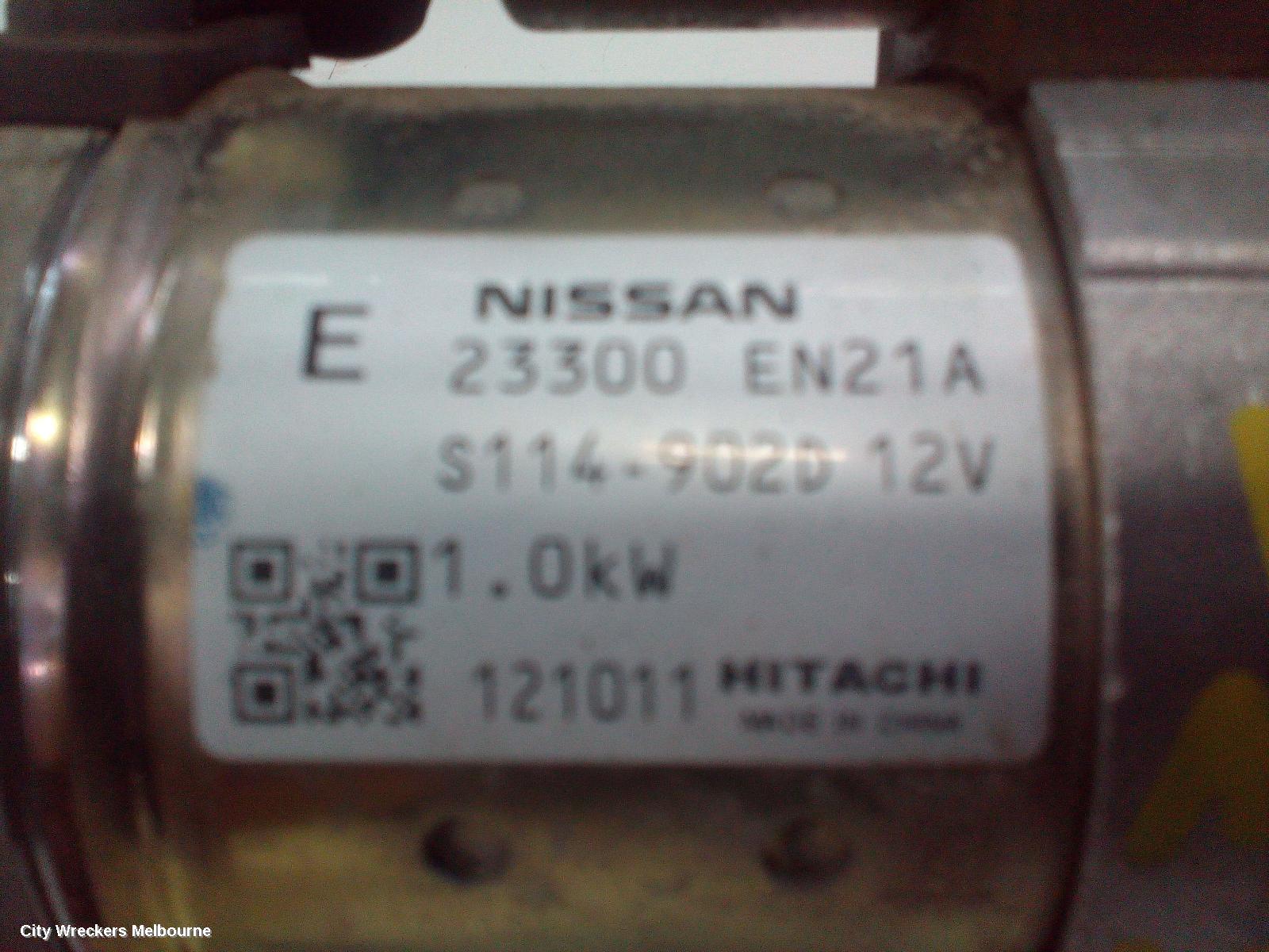 NISSAN PULSAR STARTER, PETROL, 1.8, MRA8DE, B17/C12, 12/2012 - 12/2017