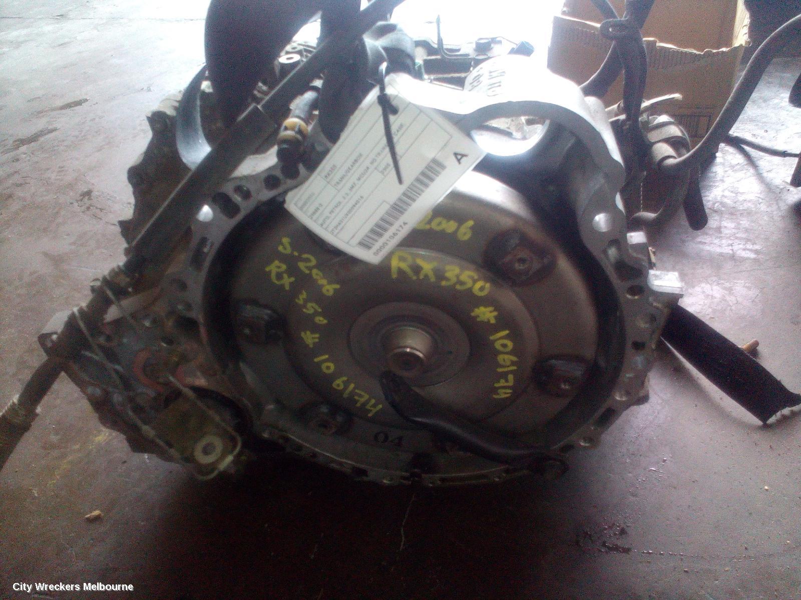 LEXUS RX SERIES TRANS/GEARBOX, AUTO, PETROL, 3.3, 3MZ, MCU3#, NO TRANSFER CASE, RX330, 04/2003 - 11/2005