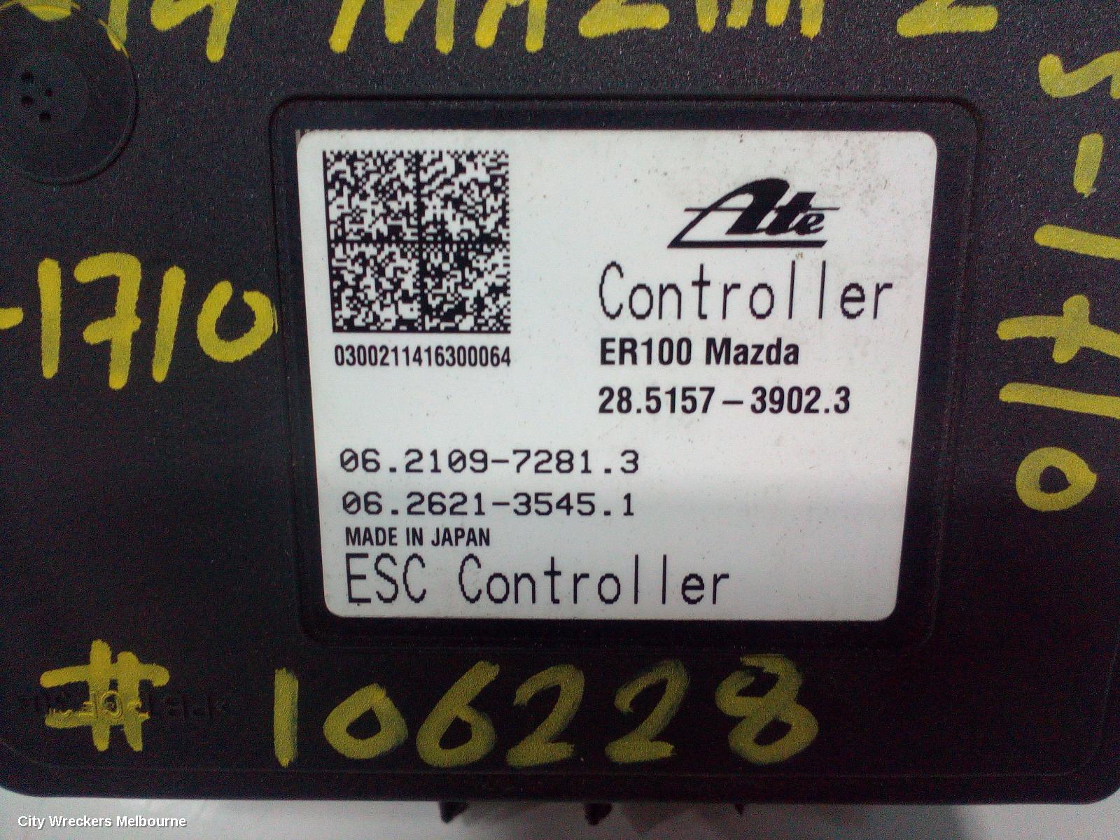 MAZDA 2 ABS PUMP/MODULATOR, DJ/DL, P/N D09J437A0A, 09/2014 ONWARDS