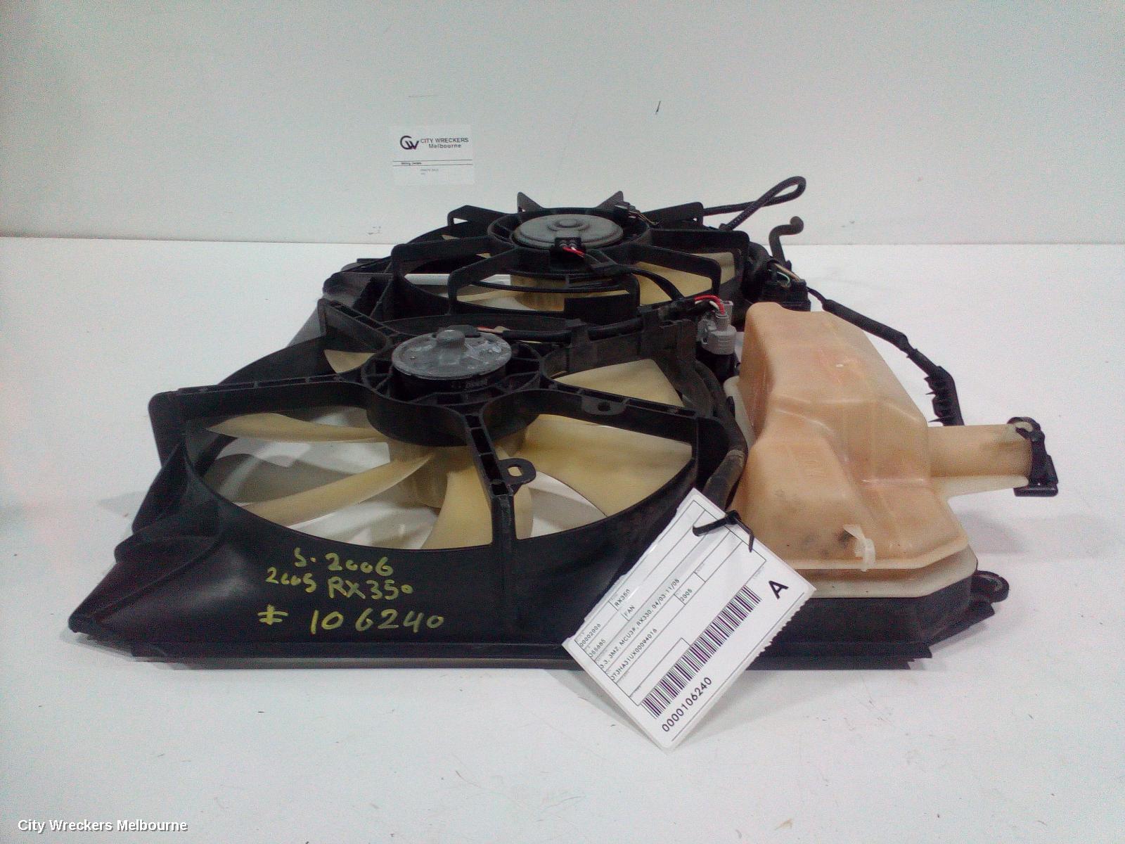 LEXUS RX SERIES FAN, 3.3, 3MZ, MCU3#, RX330, 04/2003 - 11/2005