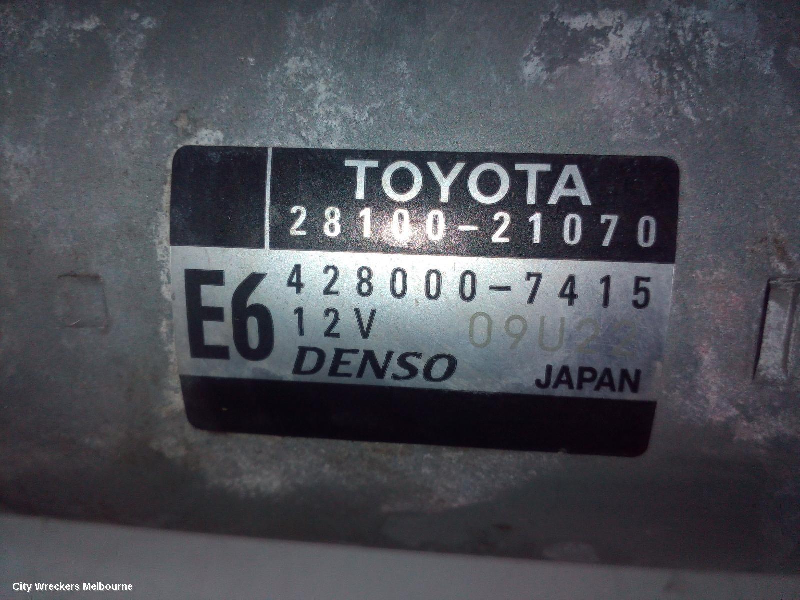 TOYOTA YARIS STARTER, 1.3/1.5, 2NZ/1NZ, NCP13#, 08/2011 - 12/2019