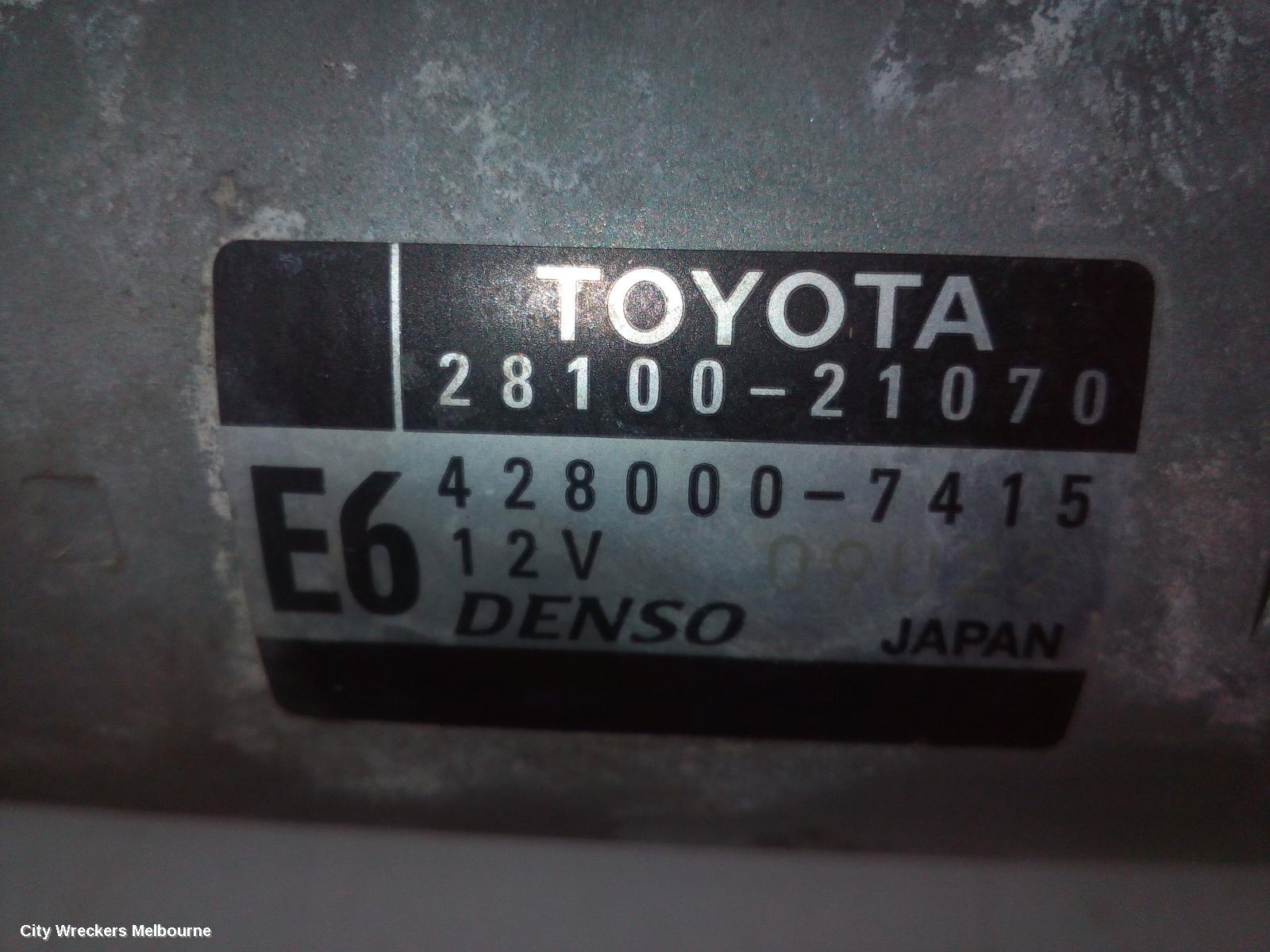 TOYOTA YARIS STARTER, 1.3/1.5, 2NZ/1NZ, NCP13#, 08/2011 - 12/2019