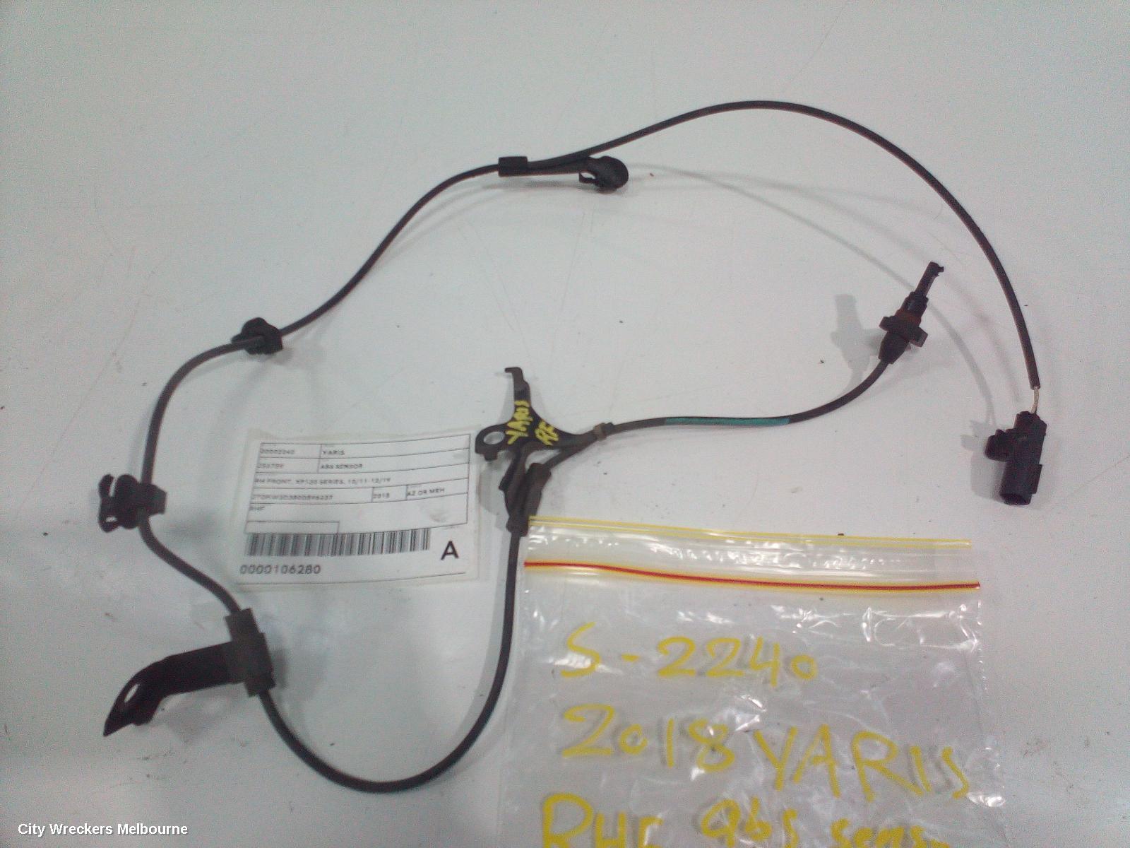 TOYOTA YARIS ABS SENSOR, RH FRONT, XP130 SERIES, 10/2011 - 12/2019