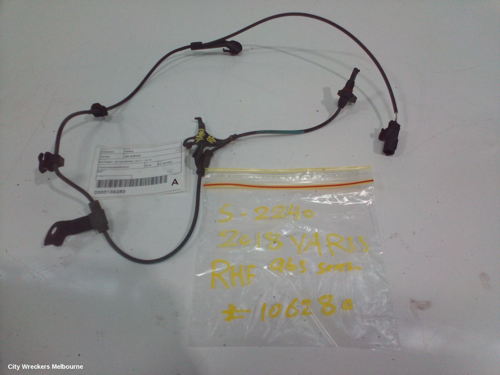 TOYOTA YARIS ABS SENSOR, RH FRONT, XP130 SERIES, 10/2011 - 12/2019