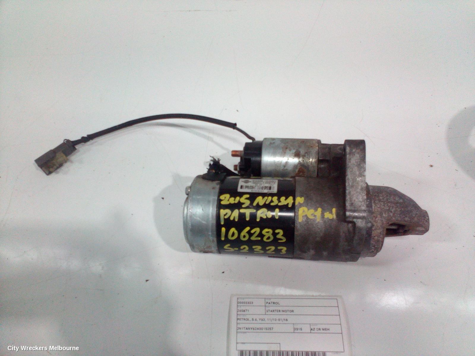 NISSAN PATROL STARTER, PETROL, 5.6, Y62, 11/2012 - 01/2016