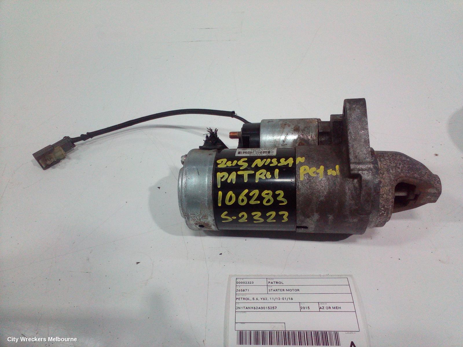 NISSAN PATROL STARTER, PETROL, 5.6, Y62, 11/2012 - 01/2016