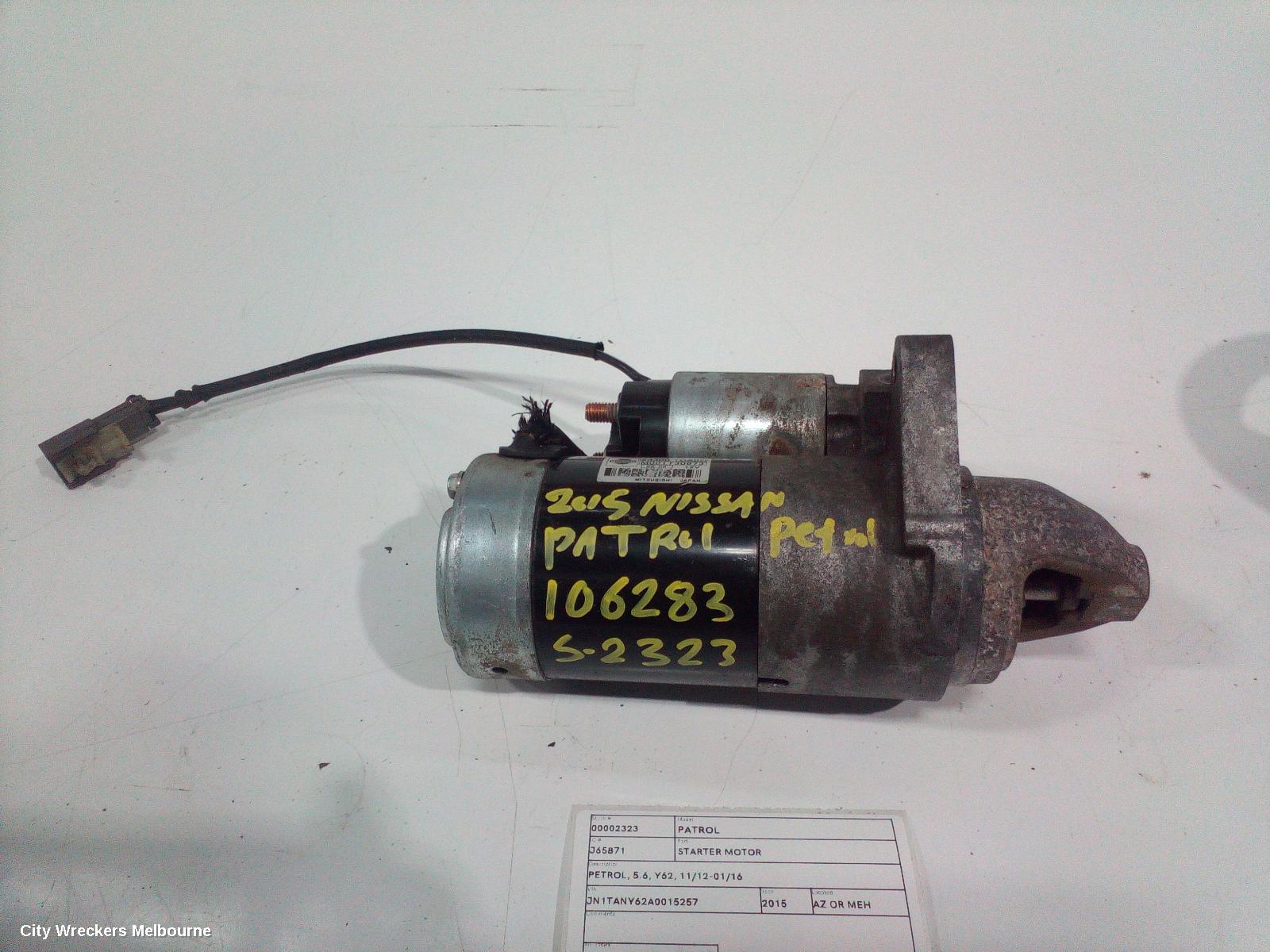 NISSAN PATROL STARTER, PETROL, 5.6, Y62, 11/2012 - 01/2016