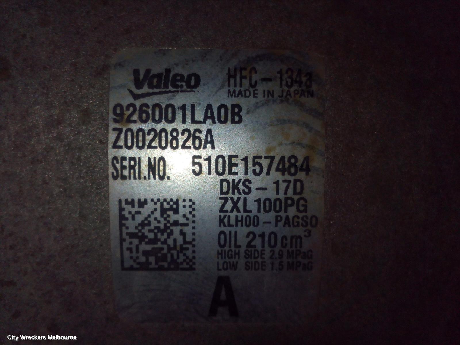 NISSAN PATROL A/C COMPRESSOR, Y62, PETROL, 5.6, VK56VD, 11/2012 ONWARDS