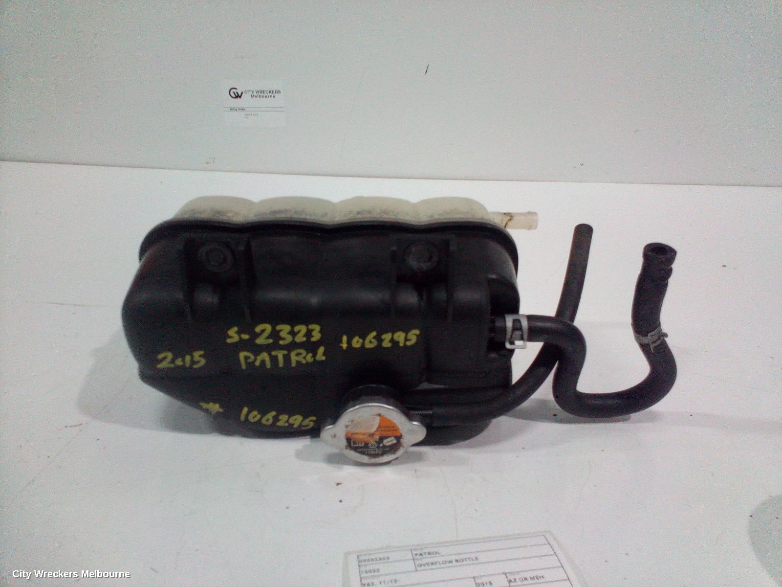 NISSAN PATROL OVERFLOW BOTTLE, Y62, 11/2012 ONWARDS