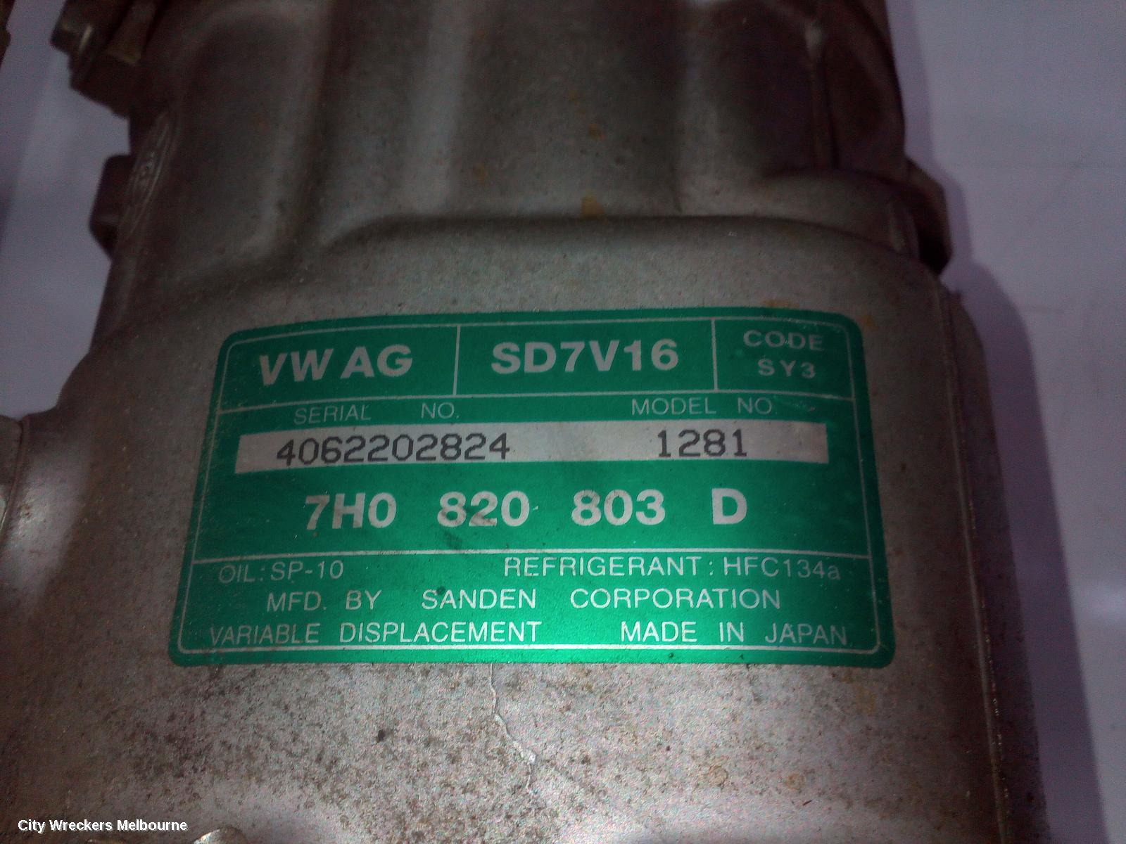 VOLKSWAGEN CADDY A/C COMPRESSOR, 2K, DIESEL, DENSO BRAND 6SEU14C, 12/2004 - 06/2015