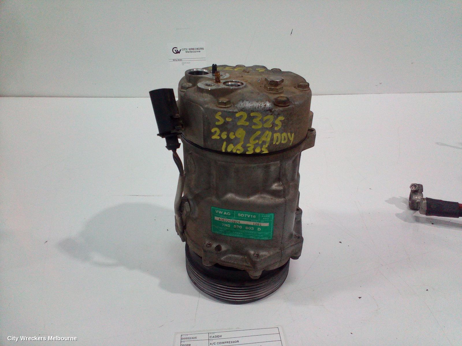 VOLKSWAGEN CADDY A/C COMPRESSOR, 2K, DIESEL, DENSO BRAND 6SEU14C, 12/2004 - 06/2015