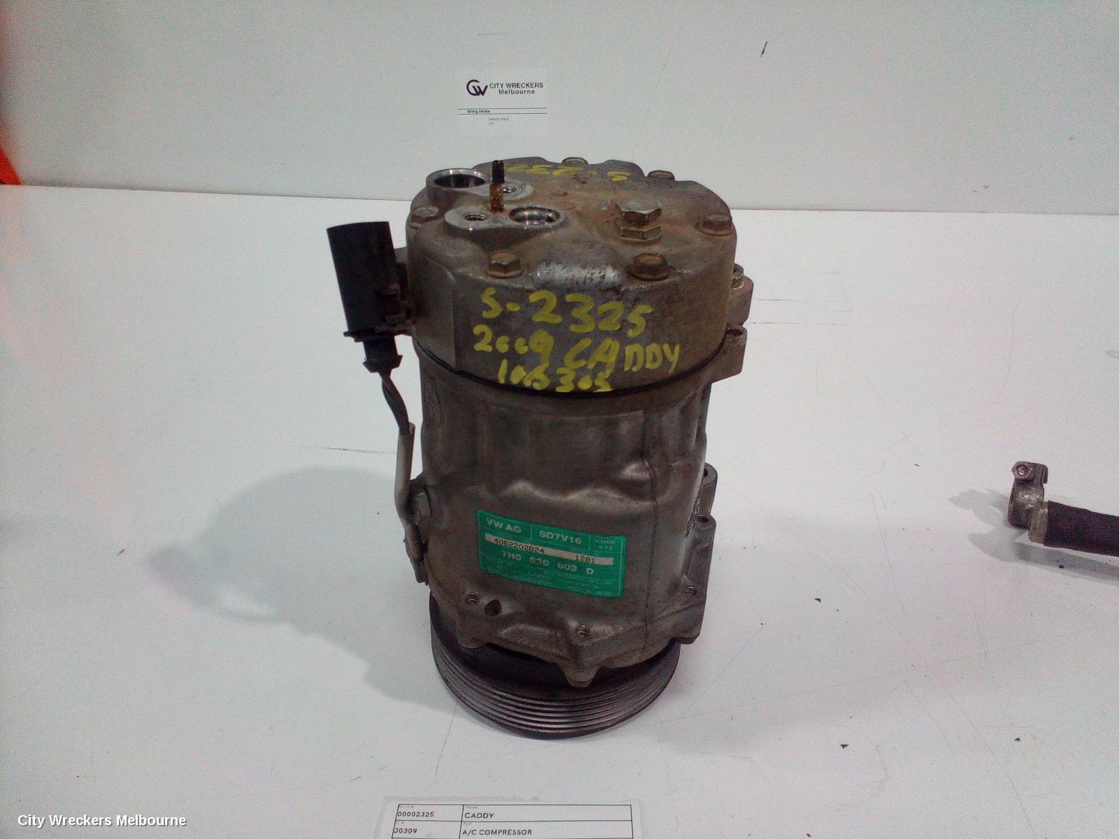 VOLKSWAGEN CADDY A/C COMPRESSOR, 2K, DIESEL, DENSO BRAND 6SEU14C, 12/2004 - 06/2015