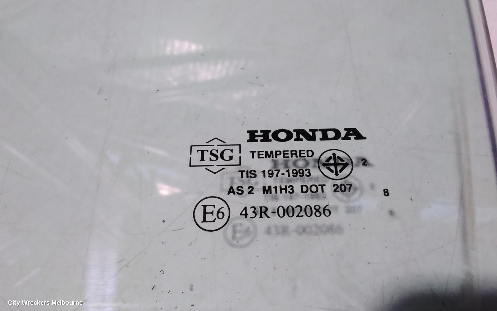 HONDA CIVIC LEFT REAR DOOR WINDOW, 7TH GEN, SEDAN, 11/2000 - 12/2005