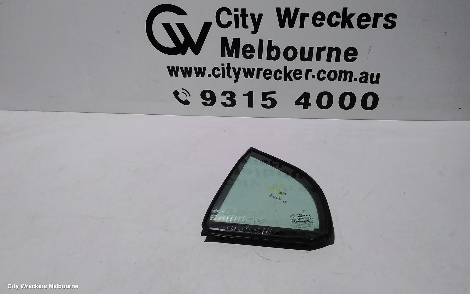HONDA CIVIC LEFT REAR 1/4 DOOR GLASS, 7TH GEN, SEDAN, 11/2000 - 12/2005