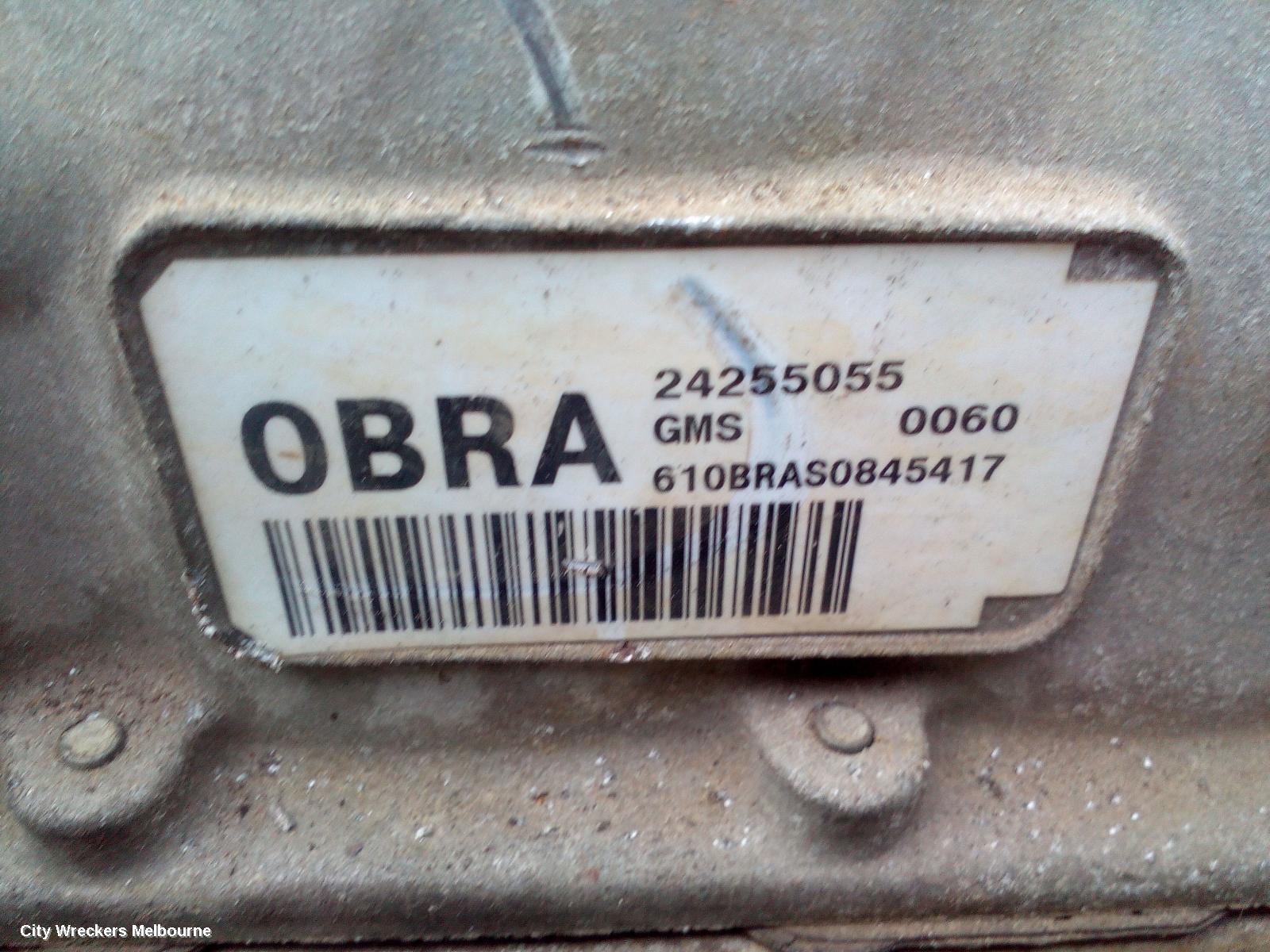 HOLDEN COMMODORE TRANS/GEARBOX, AUTO, 3.6, LLT ENG, MYB, 1BWA TAG, VE, 08/2009 - 04/2013