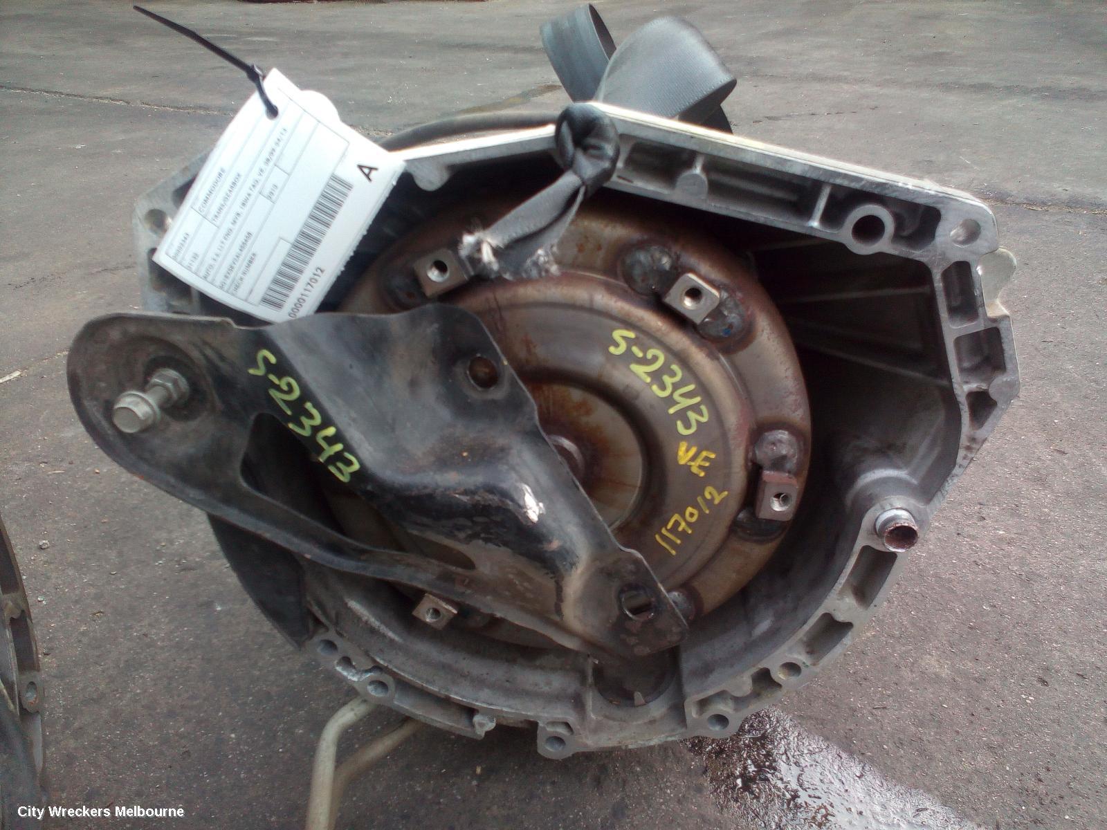 HOLDEN COMMODORE TRANS/GEARBOX, AUTO, 3.6, LLT ENG, MYB, 1BWA TAG, VE, 08/2009 - 04/2013
