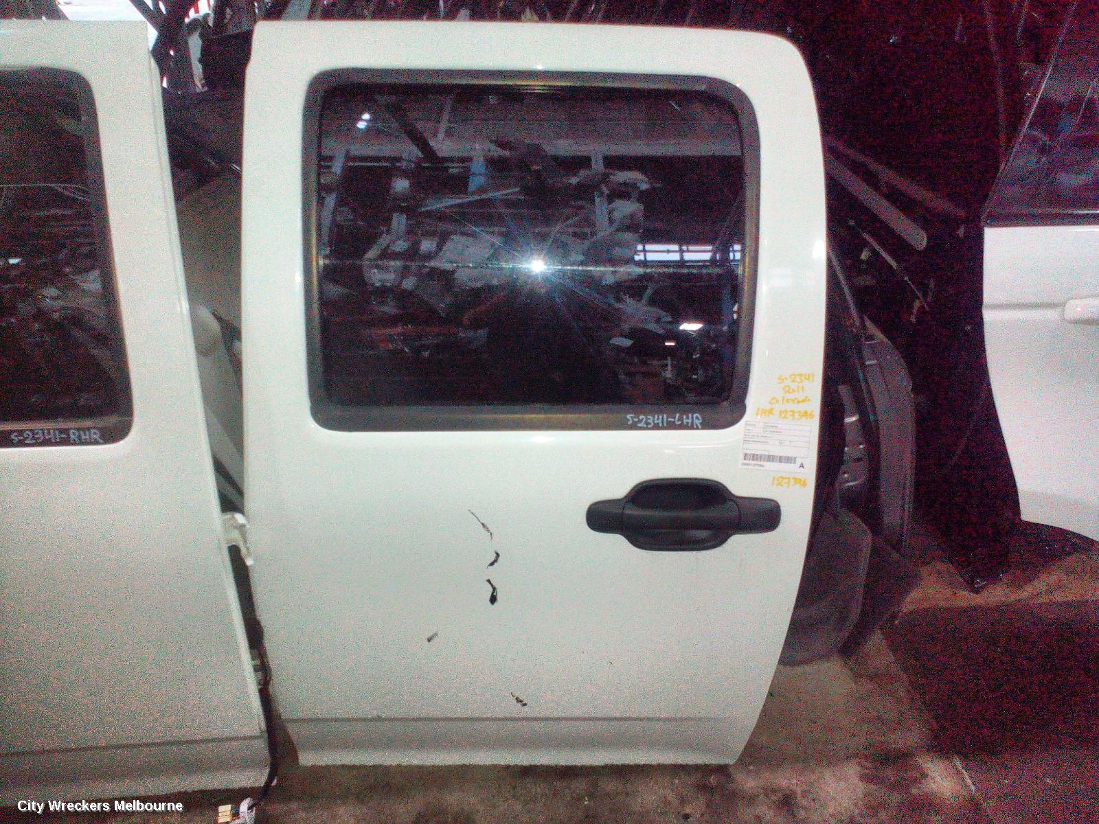 HOLDEN COLORADO LEFT REAR DOOR/SLIDING, DUAL CAB, RC, 05/2008 - 12/2011